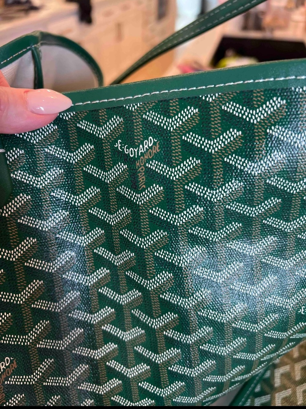 Goyard Green Coated Canvas Tote Bag - Picture 4 of 4
